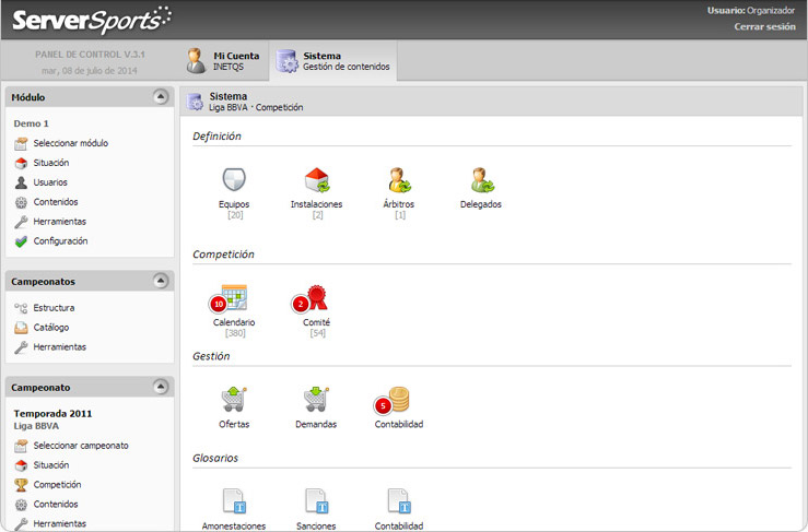 CMS de gestión de competiciones
